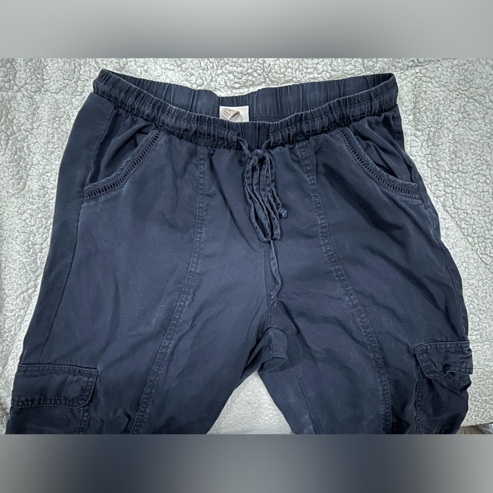 Knox Rose Jogger Women's Size Medium Blue Hi Rise Pull On Drawstring Sweatpants